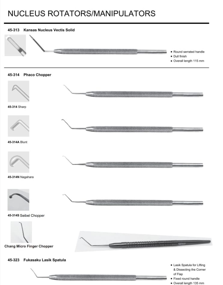 OPTHALMOLOGY Instruments